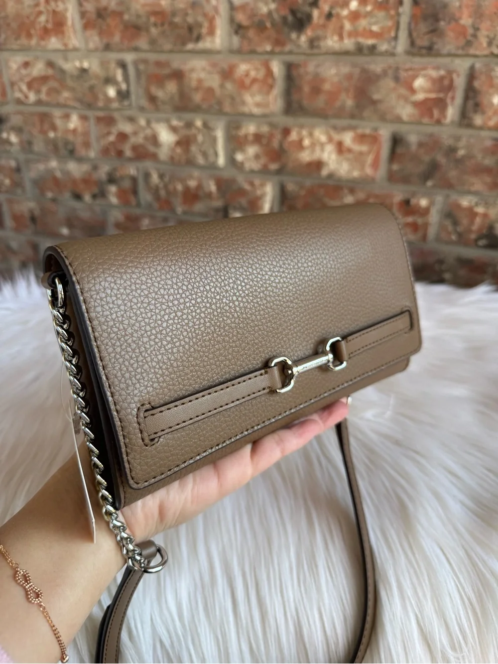Michael Kors Taupe Leather Crossbody Bag